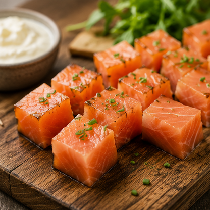 Salmão Defumado a Frio em Cubos (2 embalagens 250g cada)